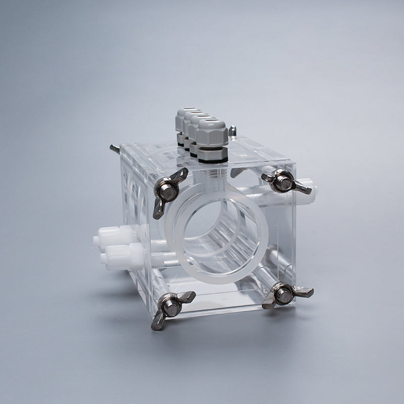 Organic Glass Microbial Reactor MFC Standard Fuel Cell Box Acrylic Material with Fast Interface EMC Electro-Catalytic Reactor with Electrolytic Bayonet Optical Transparent Reactor